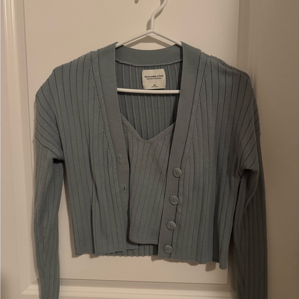 Abercrombie & Fitch Light Blue Cardigan Set - Picture 1 of 4
